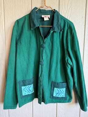 Vintage American Women's Green Blouse